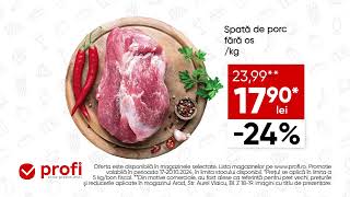 La Profi găsești o mulțime de oferte Acum ai Spată de porc fără os la un pret special [upl. by Suoinuj]