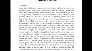 MMHTSR In Air Handwriting Trajectory Sensing and Reconstruction Based on mmWave Radar [upl. by Nutsud]