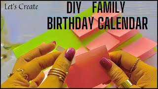 Family Birthday Calendar DIY  kids School Work [upl. by Marquita]