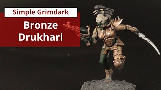 Simple grimdark Drukhari in bronze and green paint scheme [upl. by Casper]