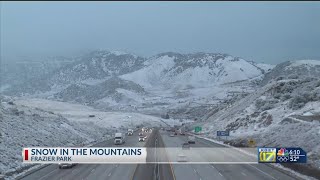 Snowfall brings icy conditions to Tejon Pass Frazier Park [upl. by Brause]