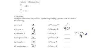 Chapter 1 Dimensional Analysis notes Example 2 amp Exercise 1 [upl. by Osber]