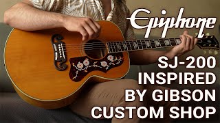 Epiphone 1957 SJ200 Inspired By Gibson Custom  Allsolid acoustic jumbo guitar review [upl. by Aeki]