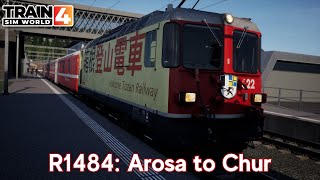 R1484 Arosa to Chur  Arosalinie  Ge 44 ii  Train Sim World 4 [upl. by Sigmund]