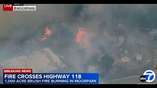 FULL COVERAGE 10000acre brush fire erupts near Moorpark prompting evacuations [upl. by Assiluy]