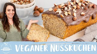 Veganer Nusskuchen – in nur 15 Minuten im Ofen 😱⏰ Rezept ohne Ei und Milch I Einfach Backen [upl. by Ativla]