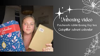 Flosstube 2 Caterpillar cross stitch advent calendar and Patchwork rabbit Boxing Day box unboxing [upl. by Gayleen954]