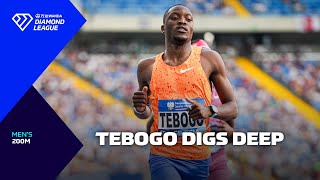 Letsile Tebogo digs deep to win Silesia 200m  Wanda Diamond League 2024 [upl. by Riccardo595]