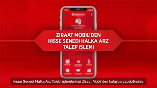 Hisse Senedi Halka Arz Talebi İşlemleri  Ziraat Mobil [upl. by Enelyahs99]