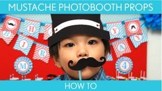 How to Make Mustache Photobooth Props Birthday Party  Mustache  B34 [upl. by Aidil]