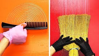 23 IDEAS PARA PINTAR LA PARED UTILIZANDO COSAS ORDINARIAS [upl. by Oppen]