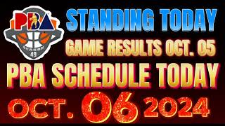 Pba Schedule Today October 62024 Pba Game Results and Game Standings as of Oct 52024 [upl. by Enibas]