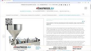 Minipressru Pneumatic piston dispenser for creams and ointments WW50 [upl. by Ahseena]