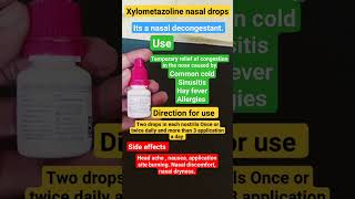 Xylometazoline nasal drops  otorhinolaryngology youtubeshorts shirtvideo shorts mbbs healing [upl. by Ahsii]