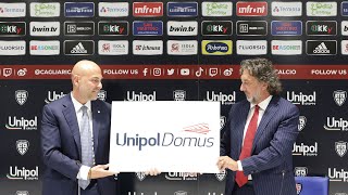 LA SARDEGNA ARENA DIVENTA UNIPOL DOMUS 🏟 GIULINI E CIMBRI IN CONFERENZA STAMPA [upl. by Eade]