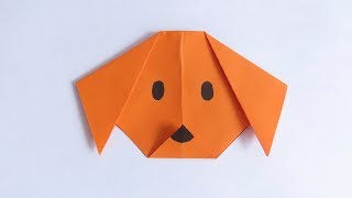 Como Hacer una Carita de Perro de Papel  ORIGAMI  Paper Dog Face [upl. by Kendre604]