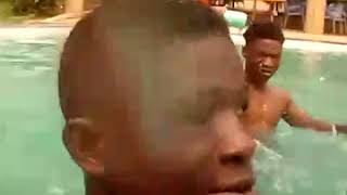 Strika and Abraham Attah swim in pool [upl. by Qahsi]