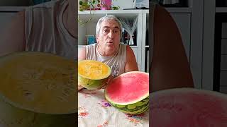 ¿Una sandía amarilla por dentro 🍉🤔 SANDIA de pulpa amarilla REFRESCANTE para VERANO 🏖️ [upl. by Merola]