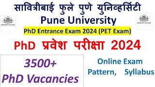 SPPU PET Exam 2024 Pune University PhD Entrance Notification Syllabus Exam Pattern Form Filling [upl. by Korry]