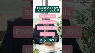 1 minute pour savoir si tu es finançable  💰 investissementimmobilier [upl. by Verina]