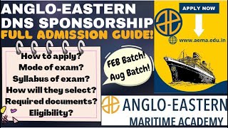 ANGLO EASTERN DNS SponsorshipFULL ADMISSION GUIDEDNS FEB Batch 2023DNS AUG Batch 2023All Details [upl. by Yrek]