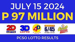 Lotto Result Today 9pm July 15 2024  PCSO Complete [upl. by Isborne783]