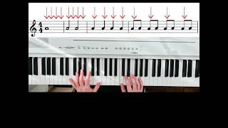 BEGINNERS PIANO 16  WHAT ARE QUAVERS piano lesson tutorial music rhthym teacher pianomusic [upl. by Bernadina32]