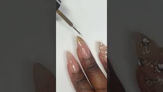 Glitter Gold Nail design │ gelxnailtech nails naildesigns nailtech gelnailsathome nailinspo [upl. by Miarfe]