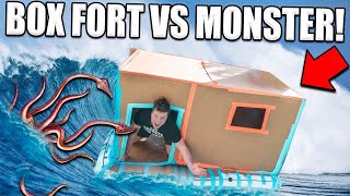 BOX FORT BOAT Vs POND MONSTER [upl. by Merat]