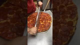 The sound of cutting thin pepperoni pizza is so satisfying [upl. by Rochell325]