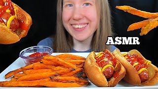 ASMR HOT DOGS amp FRIES MUKBANG No Talking EATING SOUNDS [upl. by Attennaej]