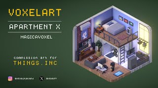 Voxel Art  Apartment X  Magicavoxel Timelapse [upl. by Eiddet]