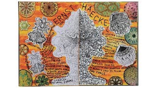 GCSE Art Sketchbook Ernst Haeckel Research Page [upl. by Maggi]