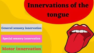 Innervations of the Tongue  General and special sensory and motor innervations of the tongue [upl. by Aihsena]