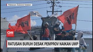 Ratusan Buruh Desak Pemprov Naikan UMP [upl. by Aelegna]