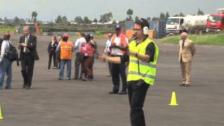 UN Mission in DR Congo launches the inaugural flight of unarmed Unmanned Aerial Vehicles in Goma [upl. by Elnukeda]