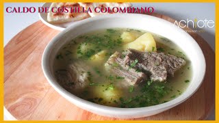 Cómo preparar CALDO DE COSTILLA COLOMBIANO  El mejor Caldo de Res con muy pocos ingredientes [upl. by Swarts316]