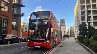 FULL ROUTE VISUAL  Stagecoach London 241 Stratford City To Royal Wharf  11053 YY18 THF [upl. by Hteb]