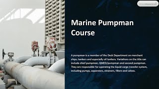 Marine Pumpman course by Elite Offshore [upl. by Charmian]