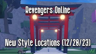 REVENGERS ONLINE  ALL STYLE LOCATIONS 122023  ROBLOX [upl. by Moran]