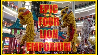 🦁 2️⃣0️⃣2️⃣4️⃣Epic Four Barongsai Lion Dance Emporium Pluit Mall Jakarta Indonesia [upl. by Ojiram99]