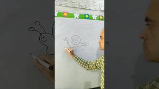 Fast Drawing of a Slow Snail 🐌😃  StepbyStep tutorial for beginners and kids [upl. by Anala362]