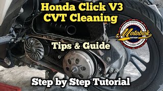 Honda Click V3 CVT Cleaning Step by Step Tutorial with Tips amp Guide [upl. by Oly]