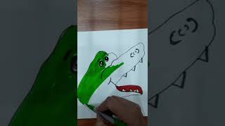 How to draw crocodile with your hand [upl. by Anaiviv]