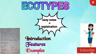 Ecades and Ecotypes Part2  Easy Notes on Ecades and Ecotypes mscbotany [upl. by Gary]