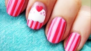 Sweet Pink Cupcake Nails  CutePolish  Disney Style [upl. by Edina]