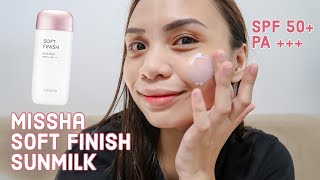 REVIEW MISSHA SOFT FINISH SUN MILK [upl. by Madelon]