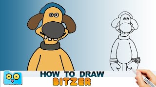 How to Draw Bitzer from Shaun the Sheep Cartoon [upl. by Hurleigh]