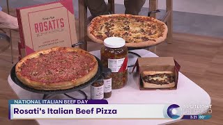 National Italian Beef Day Rosatis Italian Beef Pizza [upl. by Bywoods]