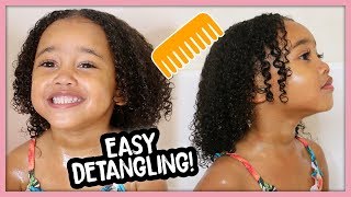 Kids Curly Hair Wash Day Routine for Easy Detangling [upl. by Sandler]